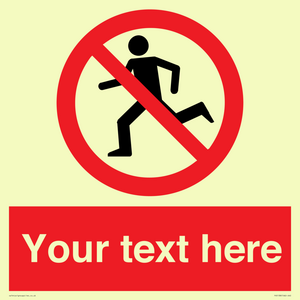 Custom No Running Sign